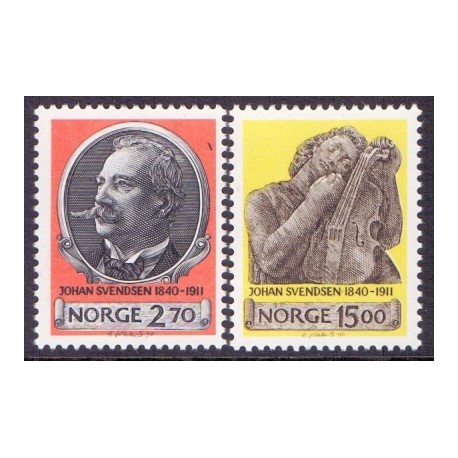 Norge. 1990. Johan Svendsens fødsel. AFA nr. 1048-49 ** stemplet postfrisk FDC