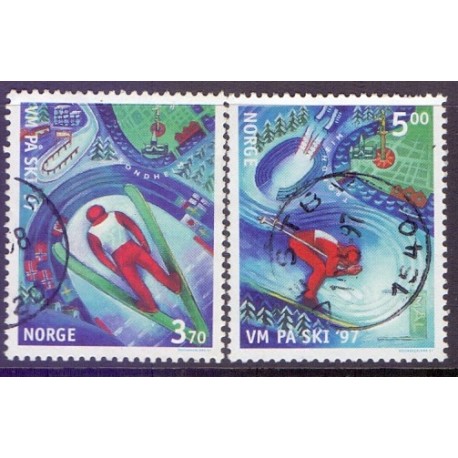 Norge. 1997. Ski-Verdensmesterskaberne. AFA nr. 1240-41 ** stemplet postfrisk FDC