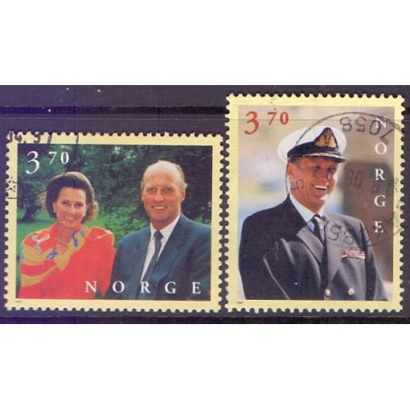 Norge. 1997. Kongeparet 60 år. AFA nr. 1242-43 ** stemplet postfrisk FDC