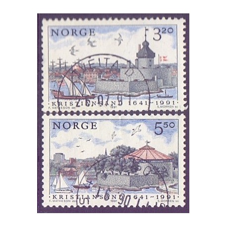 Norge. 1991. Kristiansand byjubilæum. AFA nr. 1060-61 ** stemplet postfrisk FDC