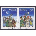 Norge. 1991. Julefrimærker i parstykke. AFA nr. 1076Cv-77Ch ** stemplet postfrisk FDC
