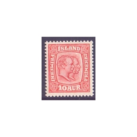 Island. 1907. Dobbelt konger 10 Aur, AFA nr. 53  **  postfrisk st. stemplet FDC