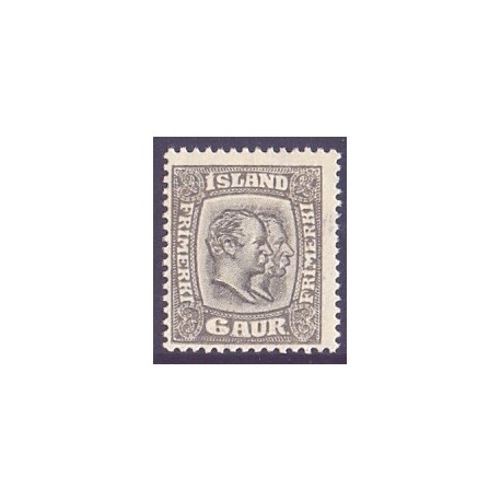 Island. 1907. Dobbelt konger 6 Aur, AFA nr. 52  **  postfrisk st. stemplet FDC