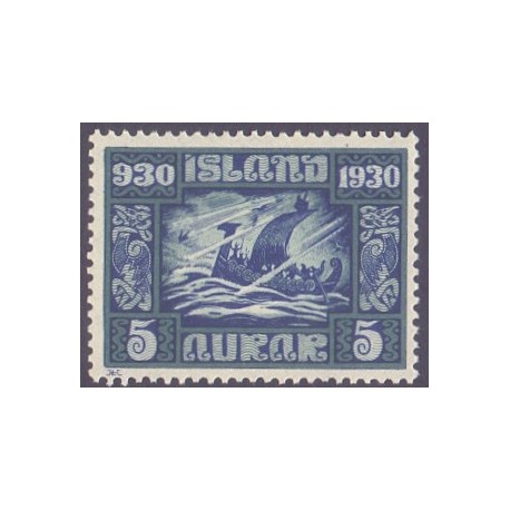 Island. 1930. Altinget 1000-års jubilæum 5 Aur. AFA nr. 126  **   postfrisk st. stemplet FDC