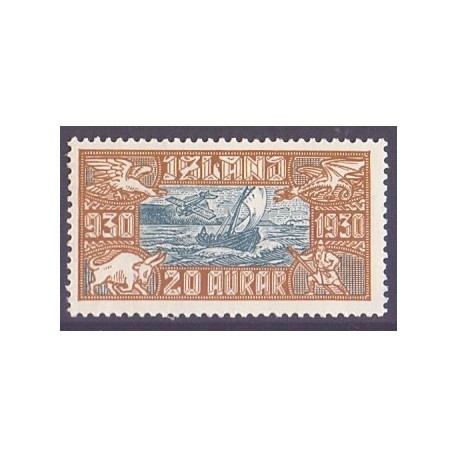 Island. 1930. Altingsjubilæum 20 Aur. AFA nr. 143  **   postfrisk st. stemplet FDC