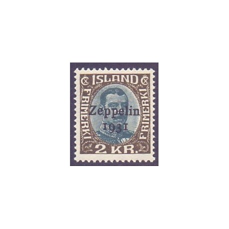 Island. 1931. Zeppelin 1931. 2 kr. AFA nr. 149  **   postfrisk st. stemplet FDC