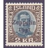 Island. 1931. Zeppelin 1931. 2 kr. AFA nr. 149  **   postfrisk st. stemplet FDC