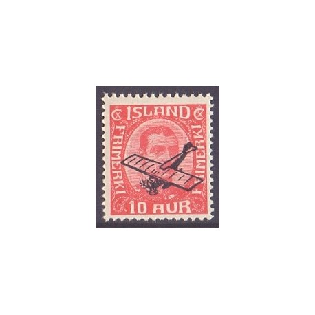 Island. 1928-29. Luftpostprovisorier 10 Aur. AFA nr. 123  **   postfrisk st. stemplet FDC
