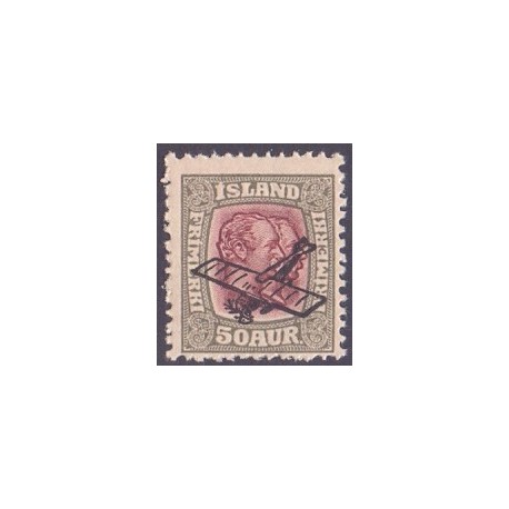 Island. 1928-29. Luftpostprovisorier 50 Aur. AFA nr. 124  **   postfrisk st. stemplet FDC