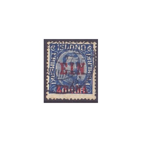 Island. 1926. Provisorier EIN KRONA/40 Aur. AFA nr. 121  **   postfrisk st. stemplet FDC
