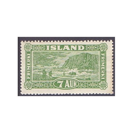 Island. 1925. Landskabsserien 7 Aur. AFA nr. 114  **  postfrisk st. stemplet FDC