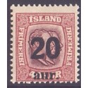 Island. 1921-22. Provisorier 20/40 Aur. AFA nr. 110  **   postfrisk st. stemplet FDC