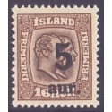 Island. 1921-22. Provisorier 5/16 Aur. AFA nr. 105  **   postfrisk st. stemplet FDC
