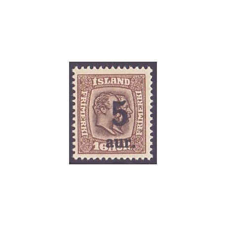Island. 1921-22. Provisorier 5/16 Aur. AFA nr. 105  **   postfrisk st. stemplet FDC