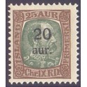 Island. 1921-22. Provisorier 20/25 Aur. AFA nr. 107  **   postfrisk st. stemplet FDC