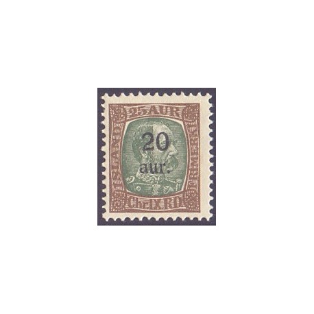 Island. 1921-22. Provisorier 20/25 Aur. AFA nr. 107  **   postfrisk st. stemplet FDC