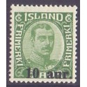 Island. 1921-22. Provisorier 10/5 Aur. AFA nr. 106  **   postfrisk st. stemplet FDC