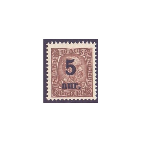 Island. 1921-22. Provisorier 5/16 Aur. AFA nr. 104  **   postfrisk st. stemplet FDC