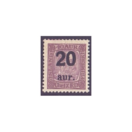 Island. 1921-22. Provisorier 20/40 Aur. AFA nr. 109  **   postfrisk st. stemplet FDC