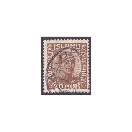 Island. 1921-22. Chr. X. 20 Aur. AFA nr. 101  **  postfrisk st. stemplet FDC
