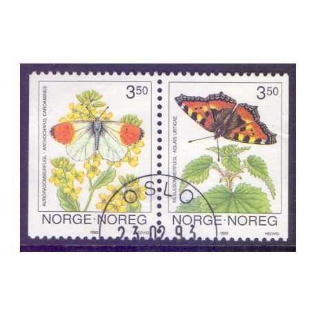 Norge. 1993. Sommerfugle i parstykke. AFA nr. 1115Cv-16Ch. **  stemplet postfrisk FDC