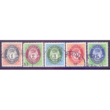 Norge. 1992. Brugsfrimærker. AFA nr. 1107-11 **  stemplet postfrisk FDC