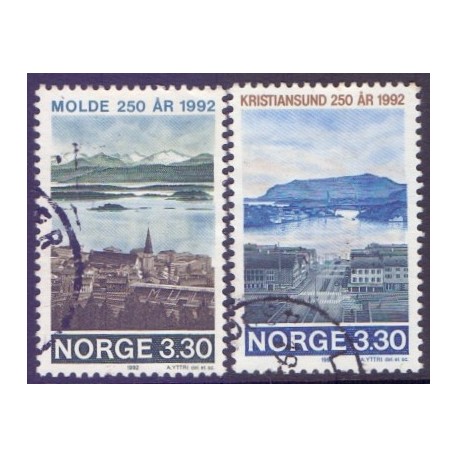Norge. 1992. Molde og Kristianssund. AFA nr. 1096-97 **  stemplet postfrisk FDC
