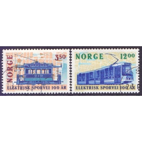 Norge. 1994. Elektriske sporvejes jubilæum.  AFA nr. 1161-62 ** stemplet postfrisk FDC