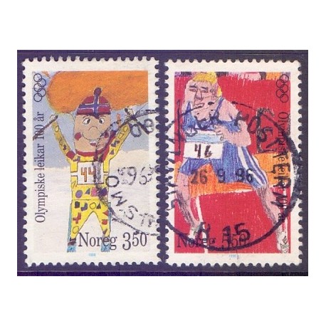 Norge. 1996. Olympiske lege i 100 ør. AFA nr. 1204-05 ** stemplet postfrisk FDC