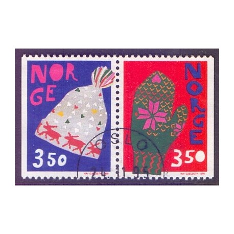 Norge. 1995. Julefrimærker i parstykke. AFA nr. 1198Cv-99Ch ** stemplet postfrisk FDC