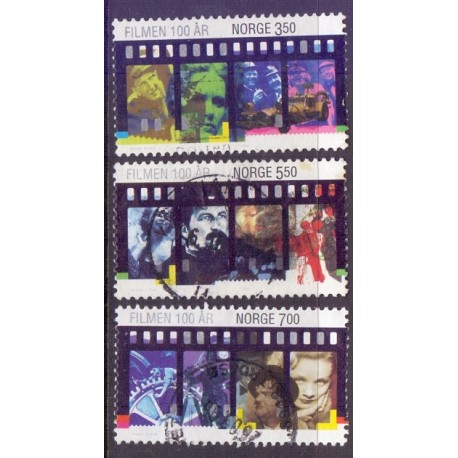 Norge. 1996. Film i 100 år. AFA nr. 1213-15 ** stemplet postfrisk FDC