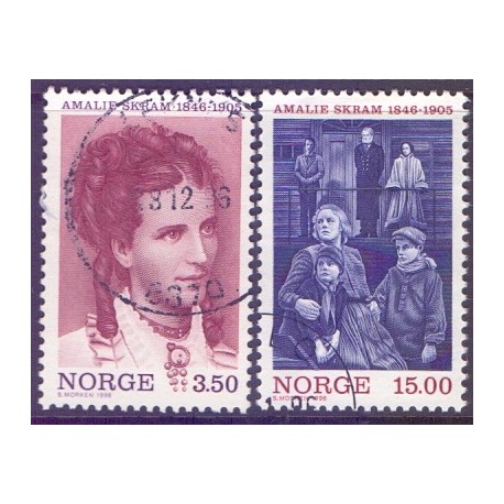 Norge. 1996. Amalie Skrams fødsel. AFA nr. 1224-25 ** stemplet postfrisk FDC