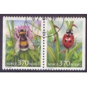 Norge. 1997. Humlebi og mariehøns, i parstykke. AFA nr. 1238Cv-39Ch ** stemplet postfrisk FDC