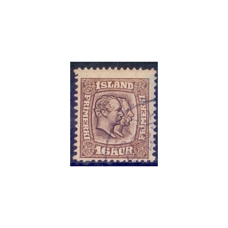 Island. 1907. Dobbelt konger 16 Aur, AFA nr. 55 ** postfrisk st. stemplet FDC