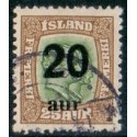 Island. 1921-22. Provisorier 20/25 Aur. AFA nr. 108  **   postfrisk st. stemplet FDC