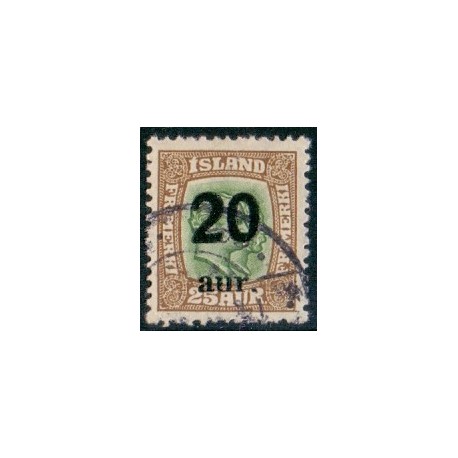 Island. 1921-22. Provisorier 20/25 Aur. AFA nr. 108  **   postfrisk st. stemplet FDC