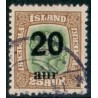 Island. 1921-22. Provisorier 20/25 Aur. AFA nr. 108  **   postfrisk st. stemplet FDC