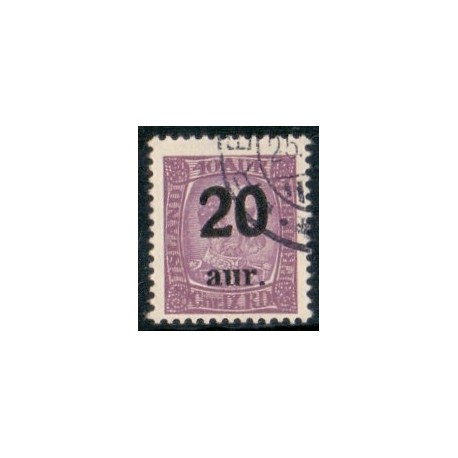 Island. 1921-22. Provisorier 20/40 Aur. AFA nr. 109  **   postfrisk st. stemplet FDC