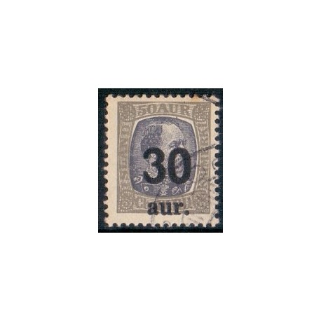 Island. 1925. Provisorier 30/50 Aur. AFA nr. 112  **  postfrisk st. stemplet FDC
