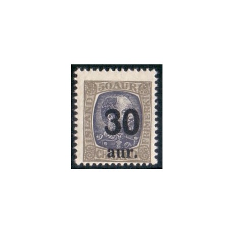 Island. 1925. Provisorier 30/50 Aur. AFA nr. 112  **  postfrisk st. stemplet FDC
