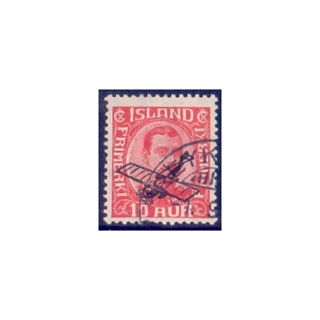 Island. 1928-29. Luftpostprovisorier 10 Aur. AFA nr. 123  **   postfrisk st. stemplet FDC