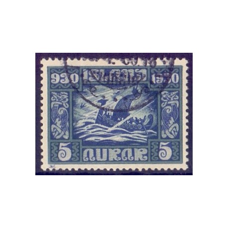 Island. 1930. Altinget 1000-års jubilæum 5 Aur. AFA nr. 126  **   postfrisk st. stemplet FDC