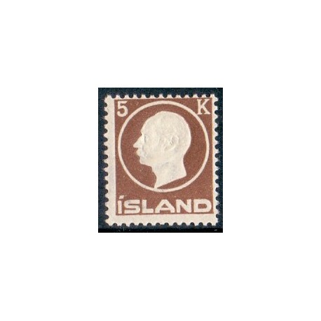 Island. 1912. Frederik VIII, 5 kr. AFA nr. 75 **  postfrisk st. stemplet FDC