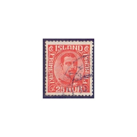 Island. 1921-22. Chr. X. 25 Aur. AFA nr. 102  ** postfrisk st. stemplet FDC