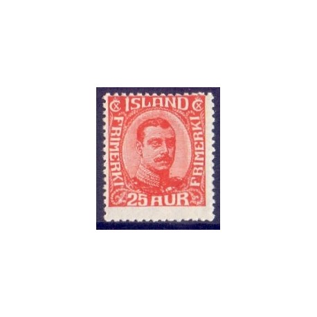 Island. 1921-22. Chr. X. 25 Aur. AFA nr. 102  ** postfrisk st. stemplet FDC
