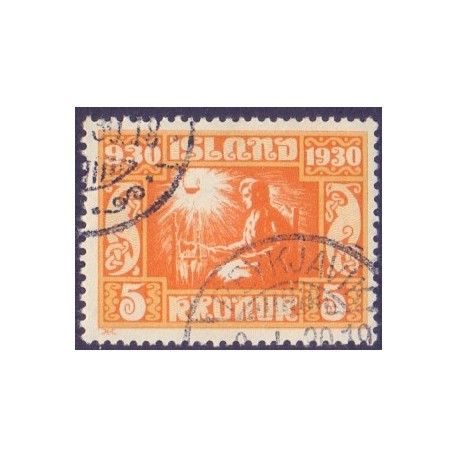 Island. 1930. Altinget 1000-års jubilæum 5 kr. AFA nr. 138  **  postfrisk st. stemplet FDC