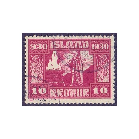 Island. 1930. Altinget 1000-års jubilæum 10 kr. AFA nr. 139  **  postfrisk st. stemplet FDC
