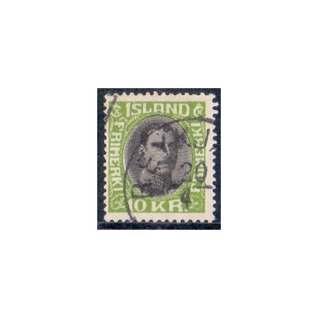 Island. 1931-33. Chr. X Ny gravering. 10 kr. AFA nr. 166  **   postfrisk st. stemplet FDC