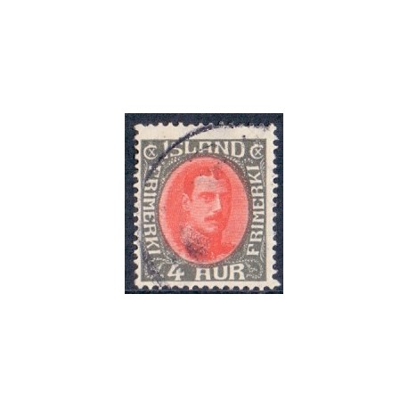 Island. 1931-33. Chr. X Ny gravering. 4 Aur. AFA nr. 158  **  postfrisk st. stemplet FDC