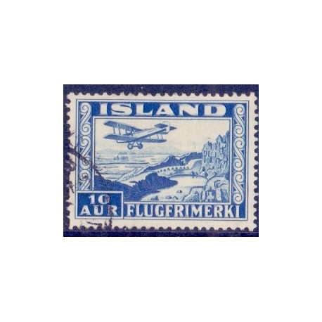 Island. 1934. Luftpost. 10 Aur. AFA nr. 175  **   postfrisk st. stemplet FDC
